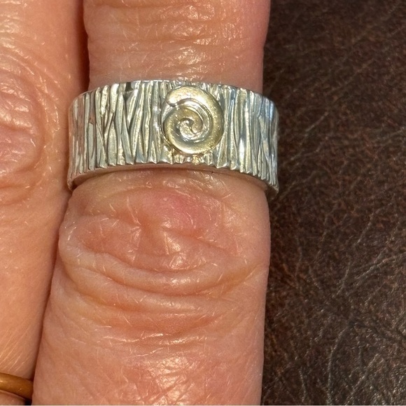 Sterling silver 14k gold MLP heavy ring size 6